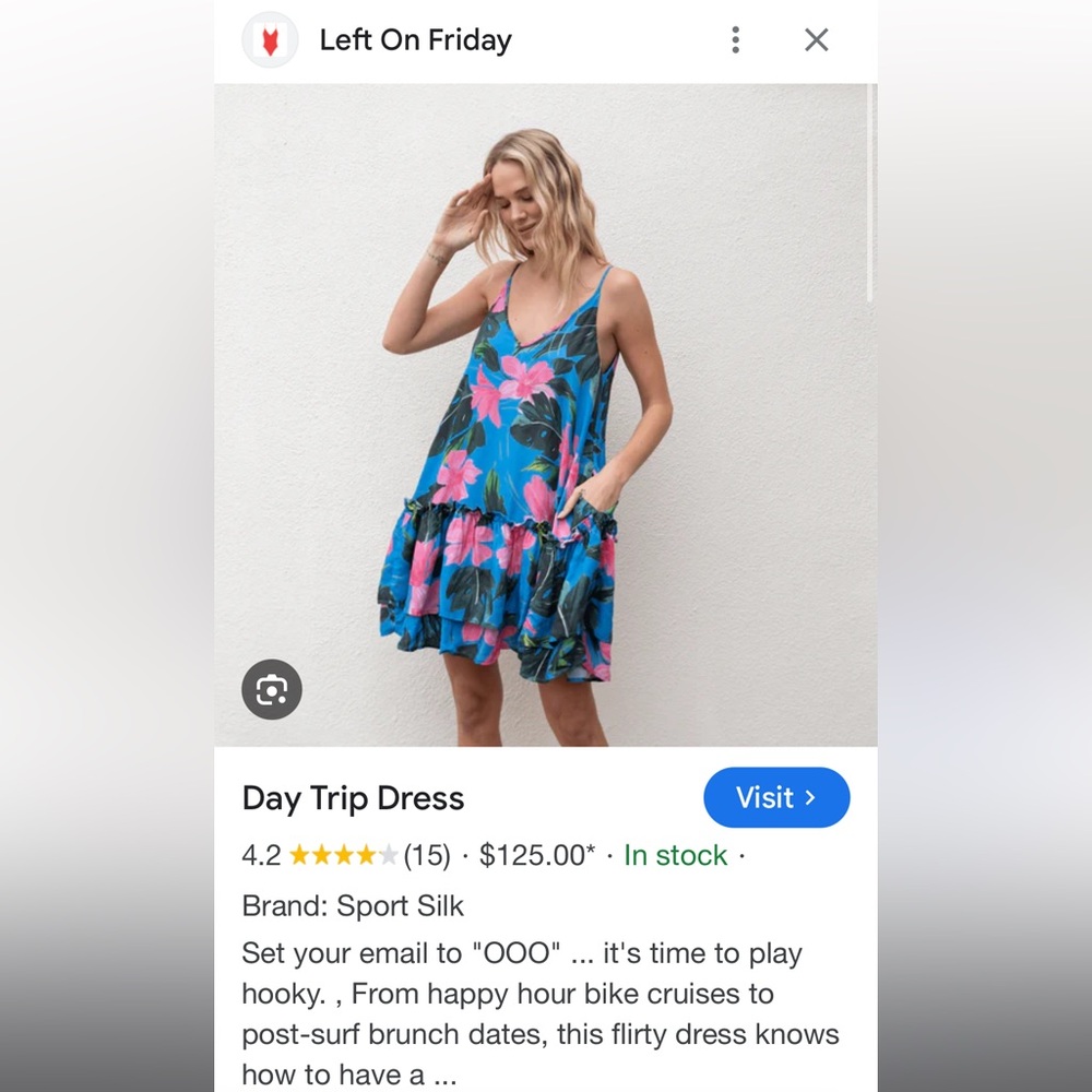 NWT Left on Friday Day Trip Dress - Aloha Point Break Size S/M - Picture 2 of 4